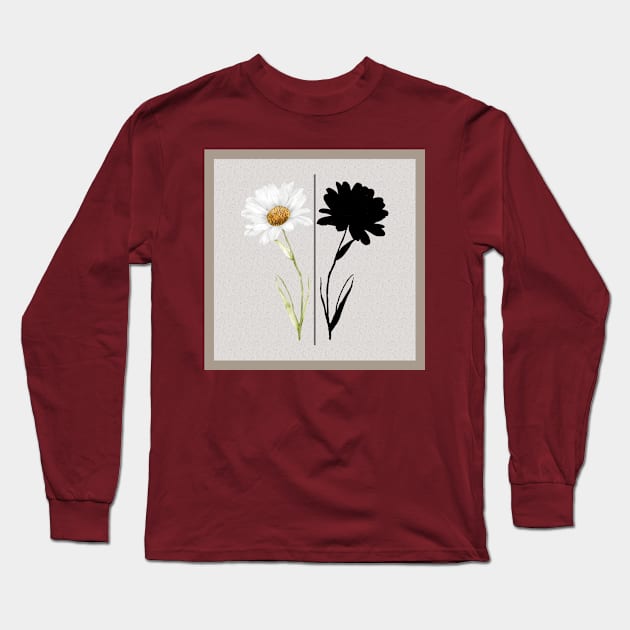 Ornamental Flower Flower Shadow Long Sleeve T-Shirt by ADNDesign 01